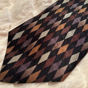 Neck TIE Cambridge classics imported brown’s metallic black background